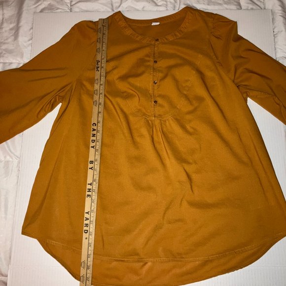 Old Navy Womens Ochre Yellow Bib Collar Blouse / Top Size M - Picture 11 of 15